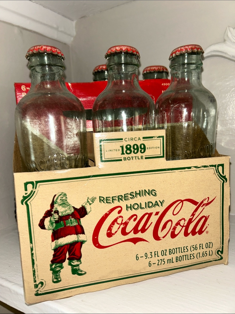 VINTAGE CollectorsCoca-Cola Holiday Replica Glass Coke Bottles with Lids EMPTY 6